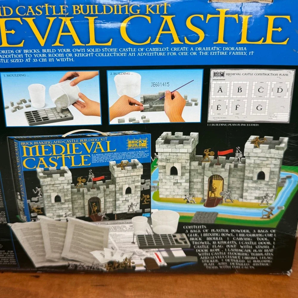 4M Brick N Build Medieval Castle Building Kit DIY Plaster Brick Mold Knights DIY